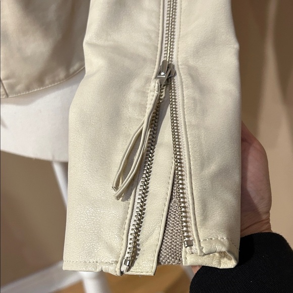 Free People Cream Vegan Leather Bomber Jacket - Picture 5 of 15